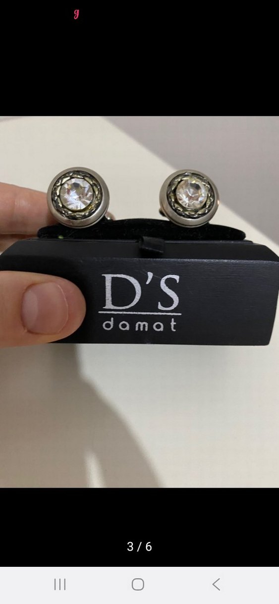 DS Damat Gri Taşlı Erkek Kol Düğmesi - Görsel 3