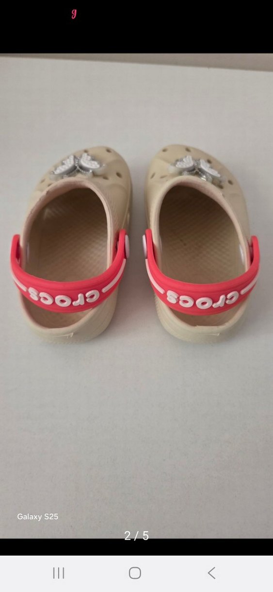 Kız Çocuk Bej Crocs Kelebekli Terlik - Görsel 2