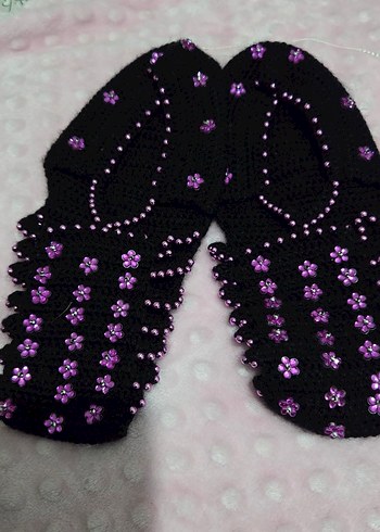 Renkli Örgü Ev Terlikleri - Görsel 2