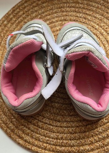 Kız Çocuk Gri Cırt Cırtlı Spor Ayakkabı - Görsel 5