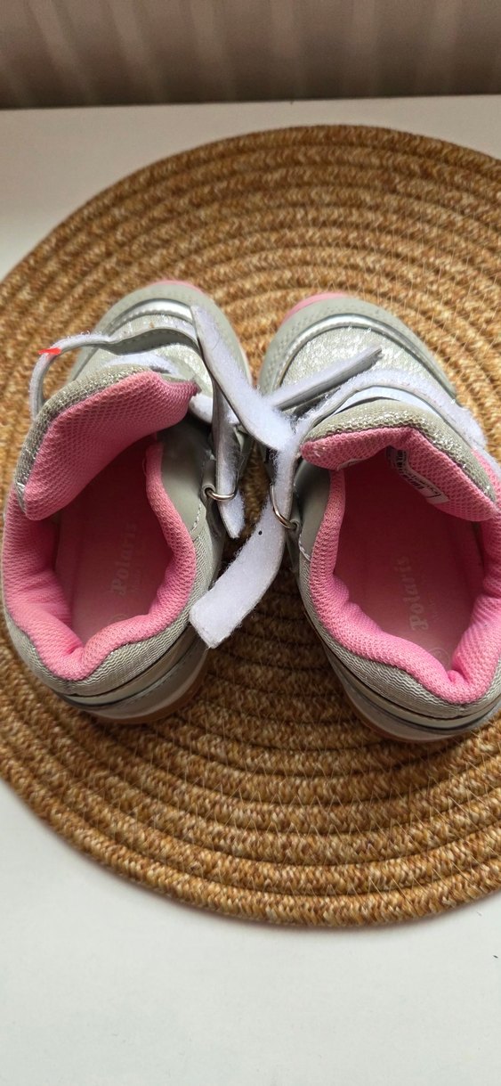 Kız Çocuk Gri Cırt Cırtlı Spor Ayakkabı - Görsel 5