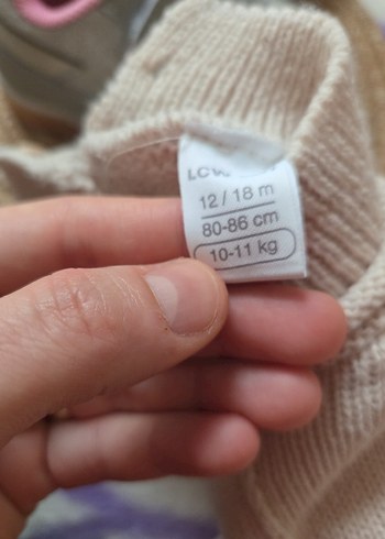 Bej Nakışlı Kız Çocuk Triko Kazak - Görsel 5