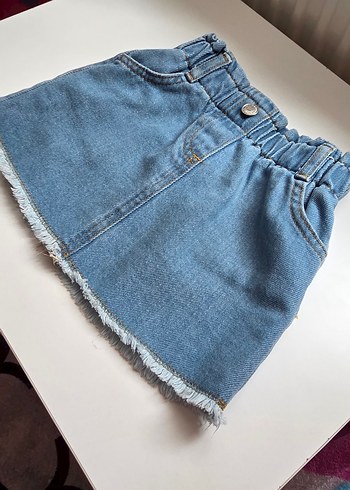 LCW ECO Kız Çocuk Lastikli Jean Etek - Görsel 4