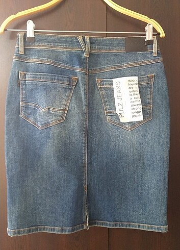 Diğer Klasik diz ustü denim etek