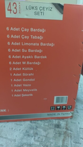  Beden beyaz Renk Cam su takımı