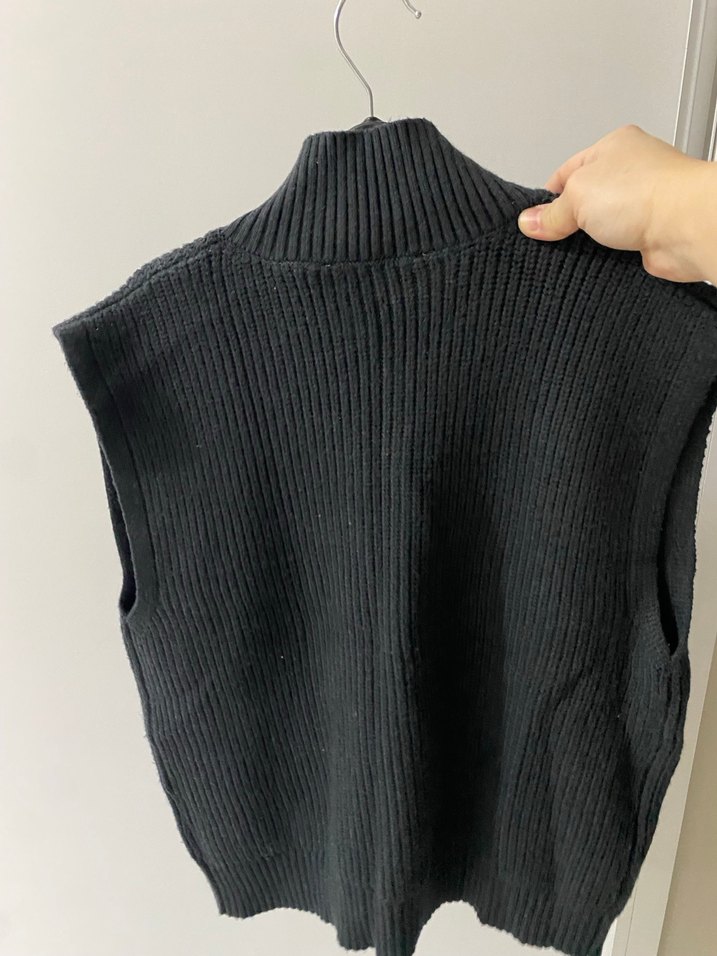 Pull&Bear Gri Yarım Fermuarlı Yüksek Yakalı Örgü Süveter - Görsel 2