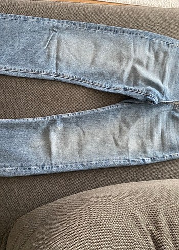 Kadın Mavi Midi Boy Dar Kesim Kot Pantolon - Görsel 2