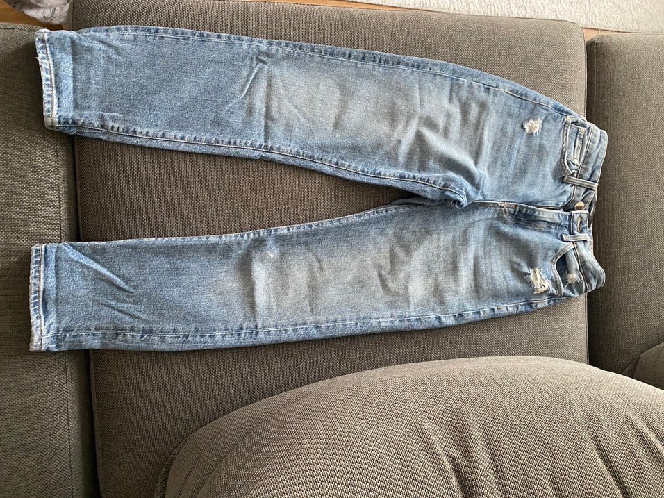 Kadın Mavi Midi Boy Dar Kesim Kot Pantolon - Görsel 2