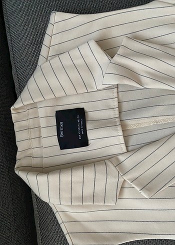 Bershka Düğmeli Çizgili Midi Kadın Yelek Elbise - Görsel 3