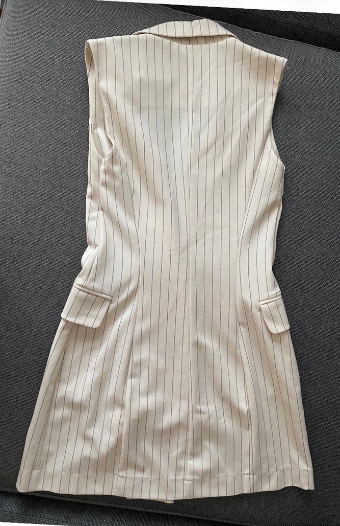 Bershka Düğmeli Çizgili Midi Kadın Yelek Elbise - Görsel 2