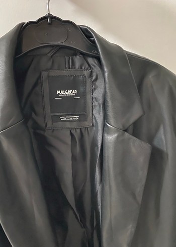 Kadın Siyah Deri Düğmeli Ceket - Görsel 4