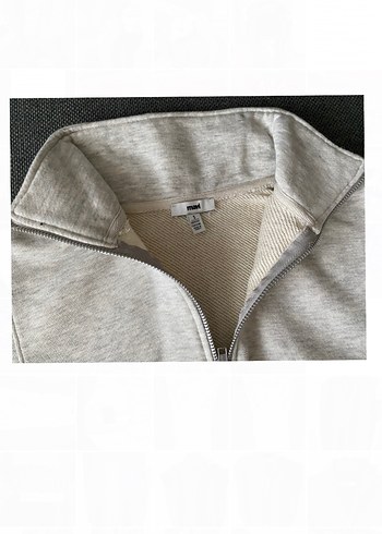 Bej Yarım Fermuarlı Yüksek Yaka Kadın Sweatshirt - Görsel 3