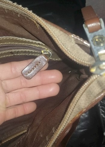 Kahverengi Deri Kadın Omuz Çantası - Görsel 4