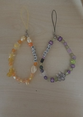 Tasarımcı Renkli Boncuklu winx tecna ve stella yazılı charm takı