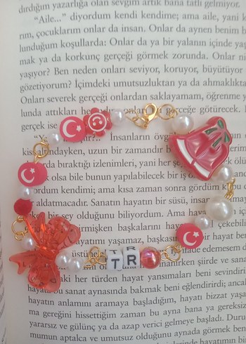 Tasarımcı Kırmızı Boncuklu Bohem Bileklik türk bayraklı