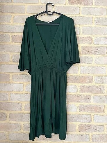m Beden yeşil Renk H&M yazlık yeşil elbise