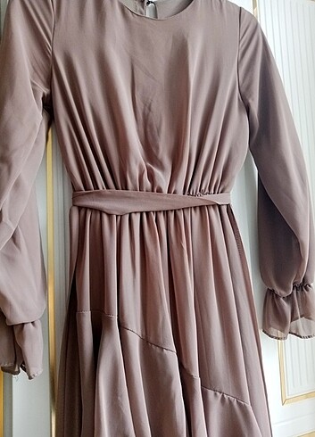 38 Beden camel Renk Elbise 