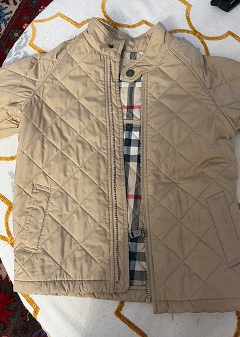 Bej Düğmeli Burberry çocuk mont - Görsel 2