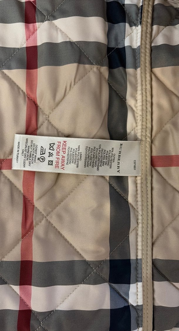 Bej Düğmeli Burberry çocuk mont - Görsel 3