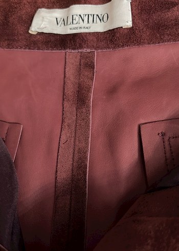 Bordo Süet Düğmeli Mini Kadın Şort Valentino - Görsel 2