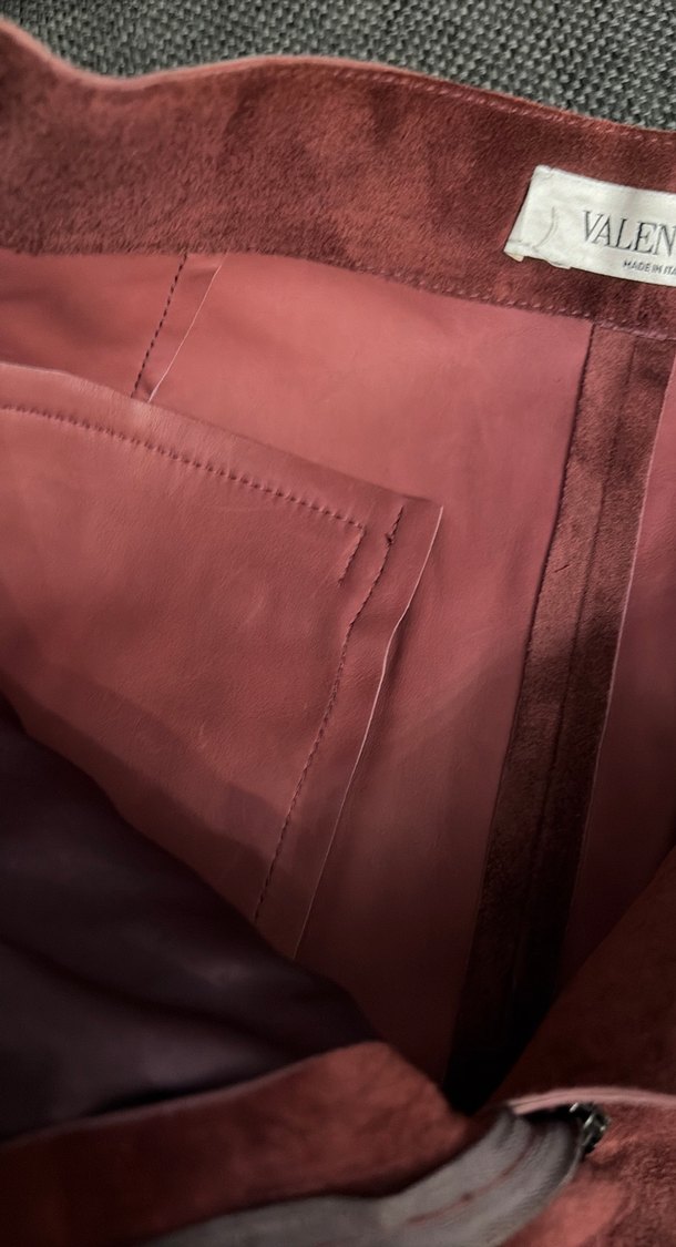 Bordo Süet Düğmeli Mini Kadın Şort Valentino - Görsel 3