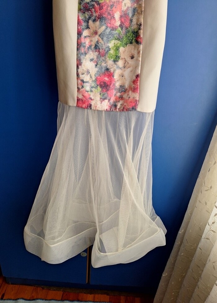 12 yaş etekleri tül uzun abiye - Görsel 2