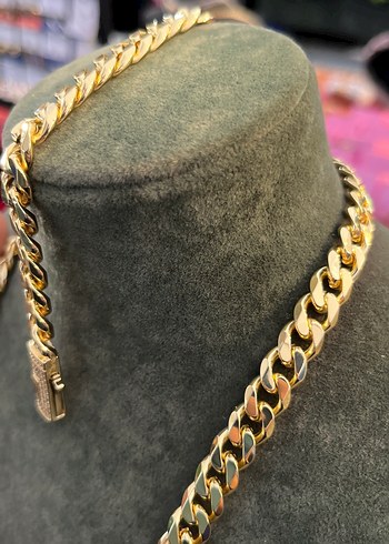 Parlak Altın Renkli Xuping Zincir Kolye bileklik - Görsel 4