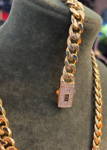 Parlak Altın Renkli Xuping Zincir Kolye bileklik - Görsel 2