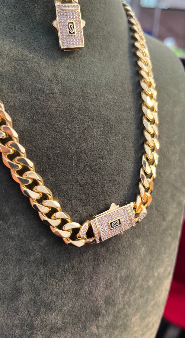 Parlak Altın Renkli Xuping Zincir Kolye bileklik - Görsel 3