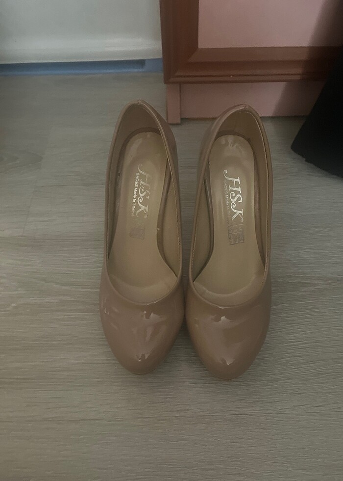 Bej topuklu ayakkabı - Görsel 2