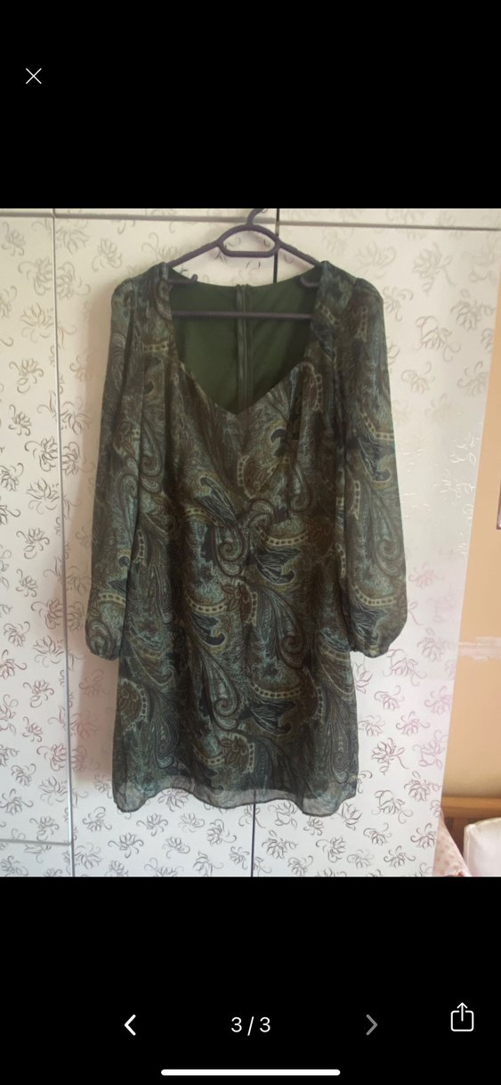 V Yakalı Uzun Kadın Elbise - Görsel 2