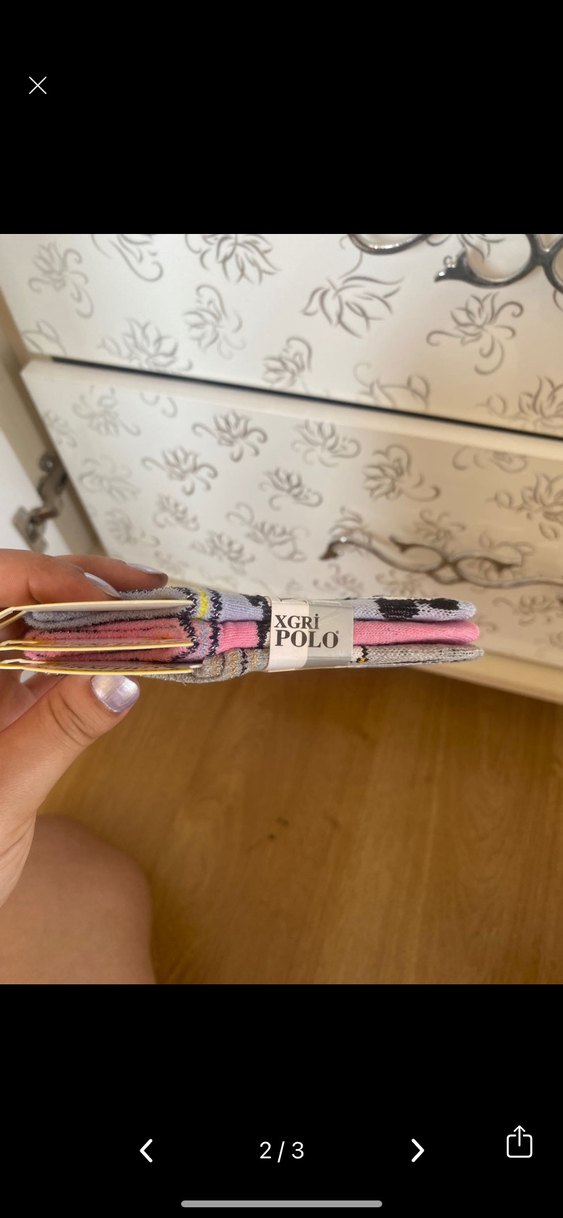 Kız Çocuk Renkli Desenli Çorap Seti - Görsel 2