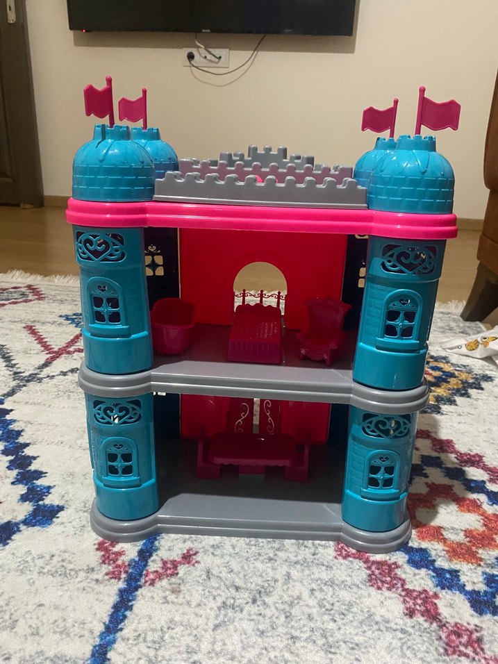 Pastel Pembe Kalesi Blok Oyuncak - Görsel 2