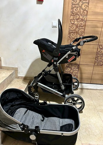 Gri Bebek Arabası Katlanabilir ve Ayarlanabilir - Görsel 2