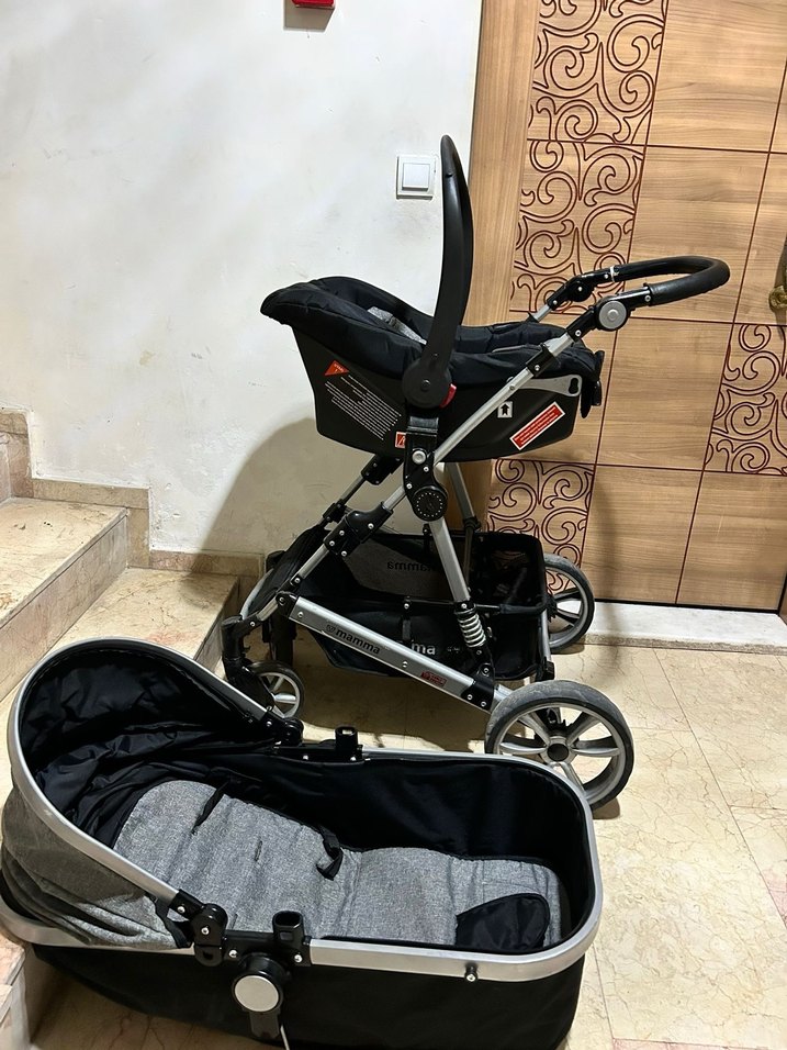 Gri Bebek Arabası Katlanabilir ve Ayarlanabilir - Görsel 2