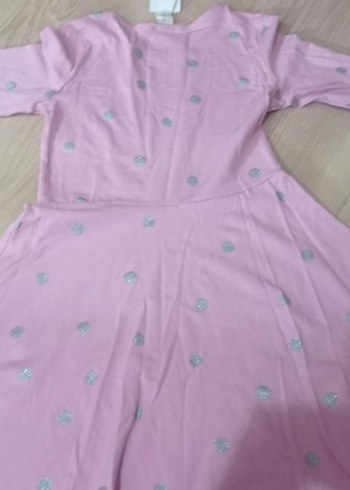 Uzun Kollu Pembe Kız Çocuk Elbisesi - Görsel 2