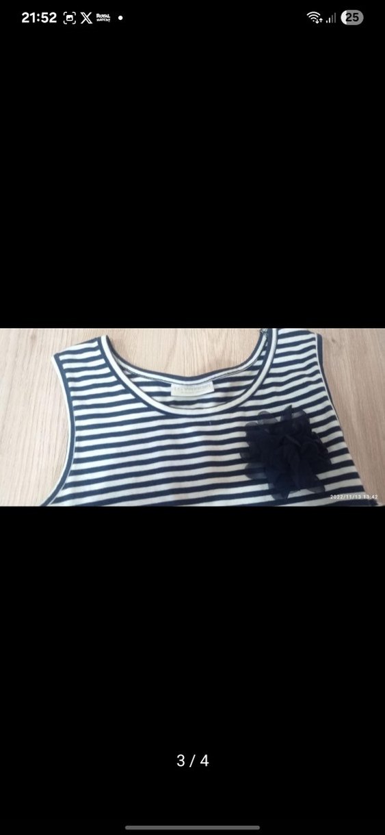 Kolsuz Çizgili Kız Elbisesi - Görsel 3