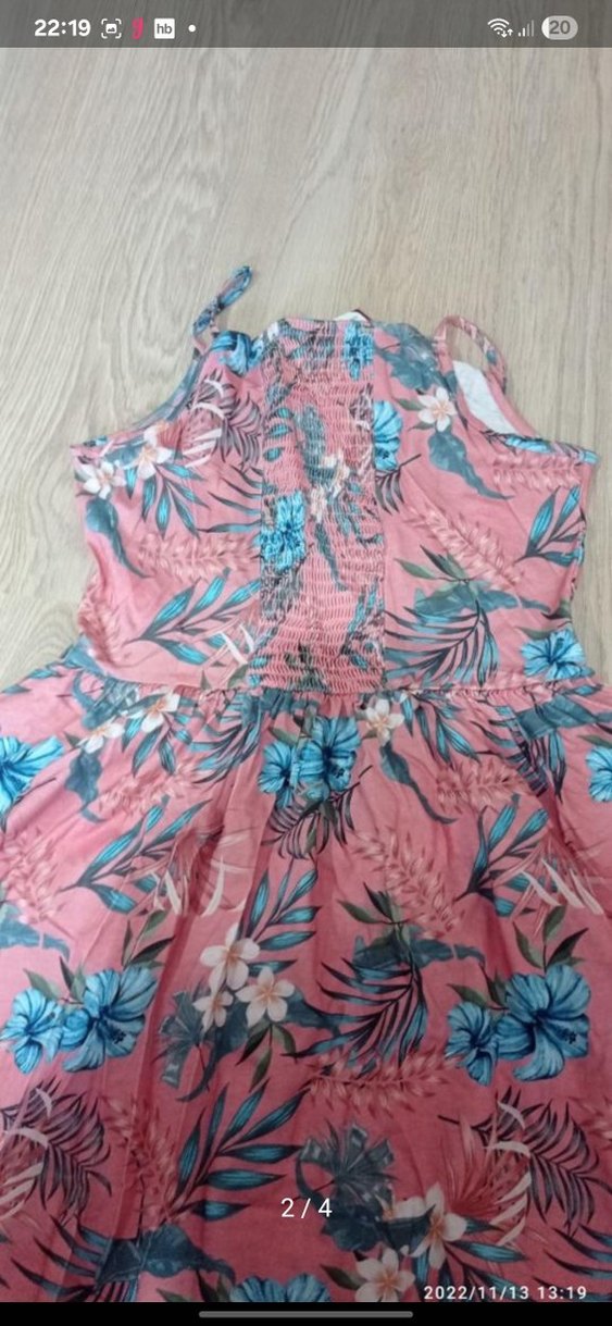 Kız Çocuk Pembe Çiçekli Bohem Elbise - Görsel 2