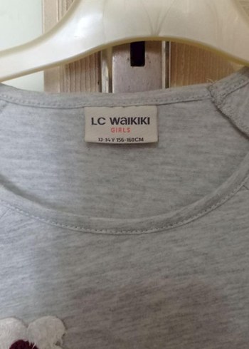 Kız Çocuk Gri Pamuklu Uzun Kollu Tişört - Görsel 2