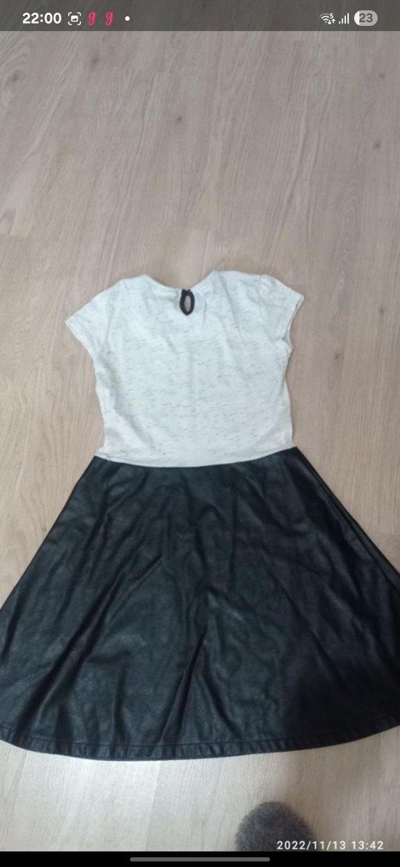 Kız Çocuk Siyah Beyaz Gösterişli Elbise - Görsel 2