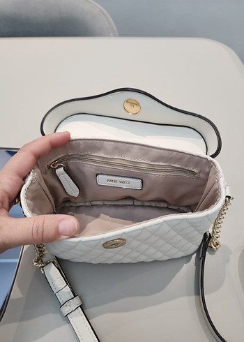 Nine West Beyaz Deri Kadın Omuz Çantası - Görsel 7