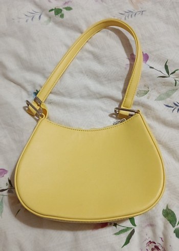 Sarı Minimalist Deri Kadın Çanta - Görsel 2