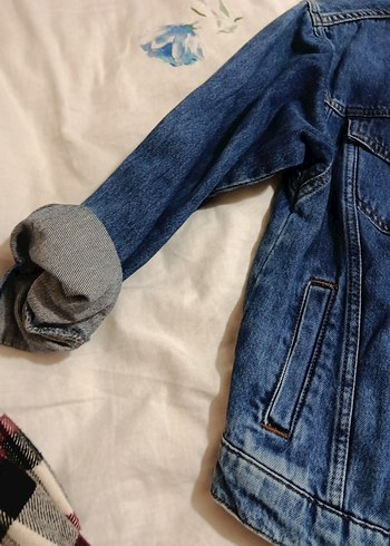 Düğmeli Mavi Kadın Denim Ceket - Görsel 3