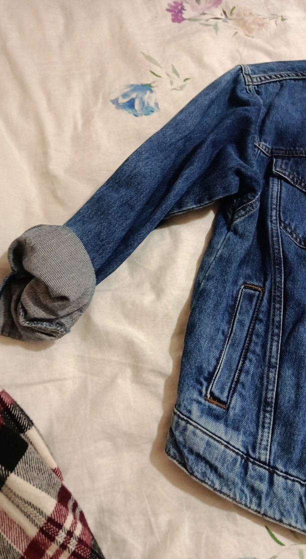 Düğmeli Mavi Kadın Denim Ceket - Görsel 3