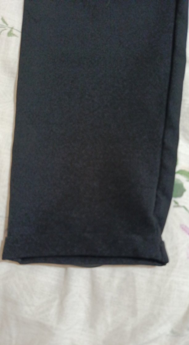 Düğmeli Siyah Rahat Kesim Kadın Kumaş Pantolon - Görsel 2