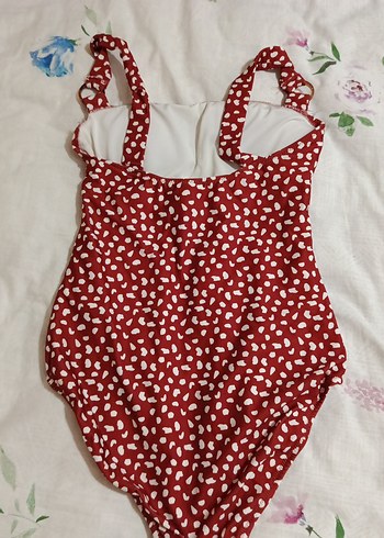 Puantiyeli Fırfırlı Kırmızı Bohem Mayo - Görsel 4