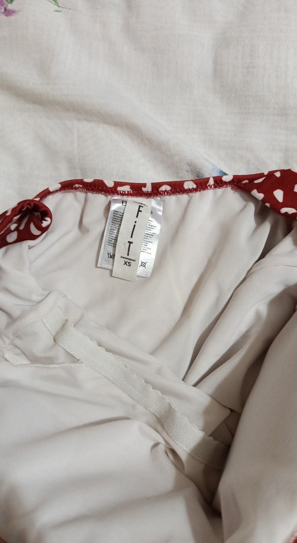 Puantiyeli Fırfırlı Kırmızı Bohem Mayo - Görsel 5