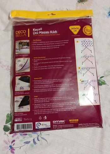 Pembe Desenli Klasik Ütü Masası Kılıfı 140x50 cm - Görsel 4