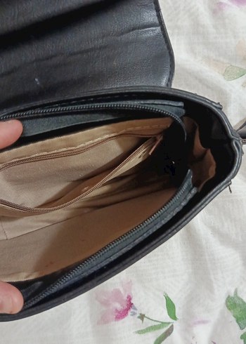 Tokalı Siyah Deri Kadın Çanta - Görsel 3