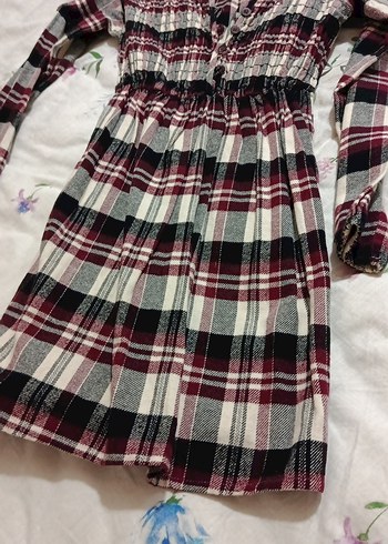 Bordo Ekose Düğmeli V Yaka Kadın Gömlek - Görsel 2